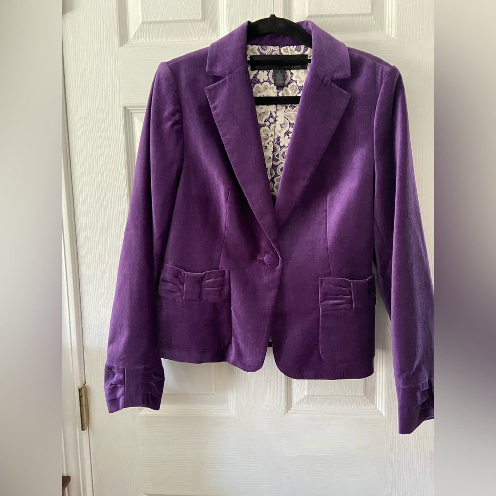 Brand new velvet purple jacket size 2
